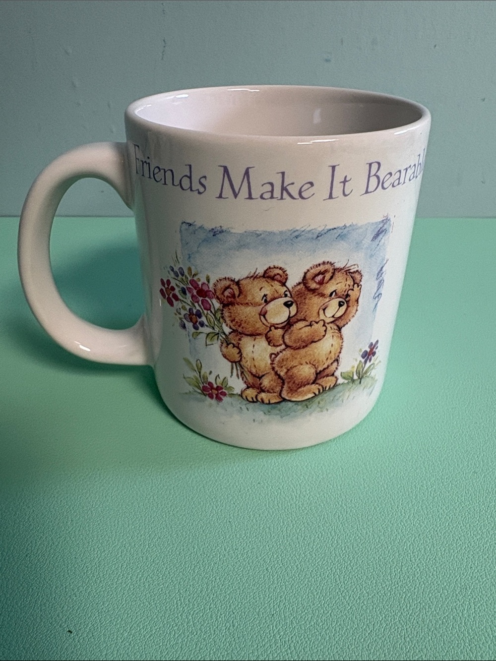 Carlton Cards Friends Make It Bearable Ceramic Coffee Mug, Bear Mug